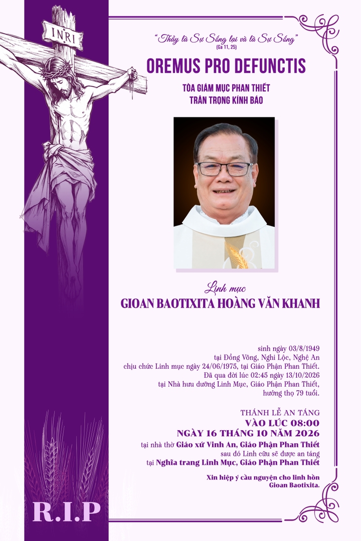 CÁO PHÓ - CHA G.B HOÀNG VĂN KHANH